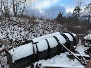 snow wing off of a tandem plow truck, View more
