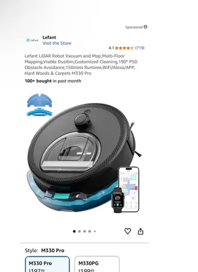 Brand new lefant m330 pro robotic vacuum and mop. Works perfectly app controllable