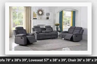 Recliner sofa set available , View more