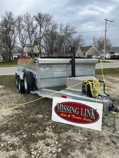 SQUIRREL CREEK 7x14 Galvanized dump trailer 2/7000 lbs axles , mounted spare tire and 14ply commerci...