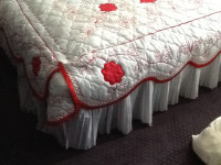 Queen bed cover with skirt