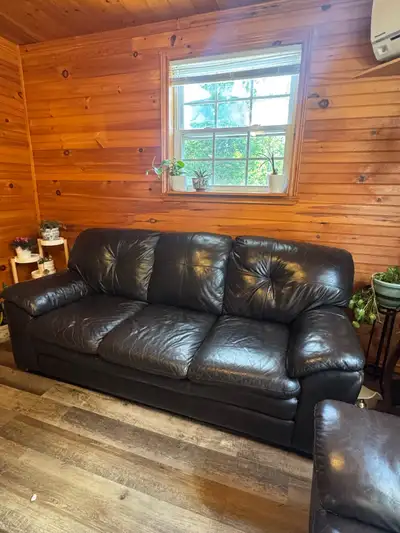 Leather Couch and Chair, View more