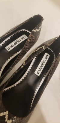 KARL LAGERFELD leather snakeskin heels