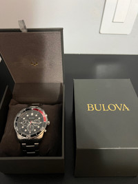Bulova Men's Stainless Steel Black Dial Classic Watch (98A296)