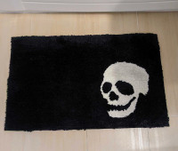 Black Skull Bathroom Mat