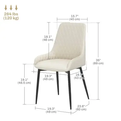  300lbs heavy duty upholstered Dining Chair Diamond Tufted , View more