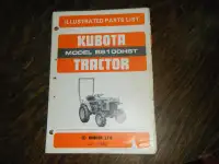 Kubota B6100HST Tractor Parts List Manual January  1982