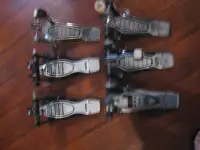 FOUR PEARL BASS PEDALS, ONE VEX TANDEM-SANS LINKAGE