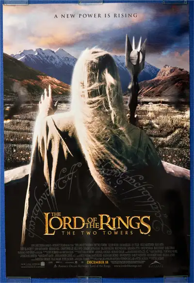 Original double sided The Lord of the Rings the Two Towers movie poster from 2002. Measures 27" X 40...