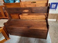 2 Homemade Wooden Deacons Benches/Storage 