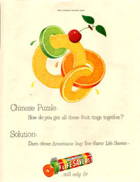 Life Savers Puzzle, Large 1949 Magazine Ad