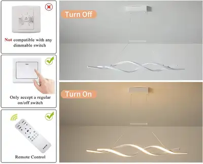 Modern LED Chandelier - Dimmable White Light, 100cm Ceiling Susp, View more