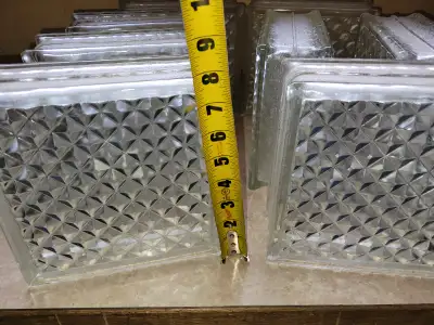 Glass Blocks - size 8"w x 8" h x 3"d, 8 Blocks available