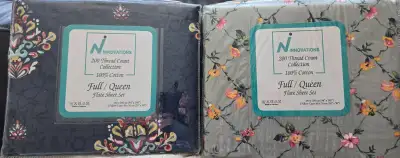 $30 for Both! Sealed Queen flat Sheet Set(no fitted sheet)cotton, View more