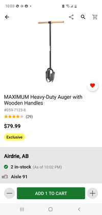 Heavy duty manual auger
