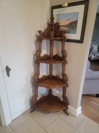 Antique corner Etagere shelf, View more