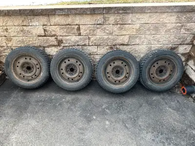 Winter Tires & Rims 205/60 R16. Last installed on a Kia Soul. Good for another 2 years or more. Pneu...