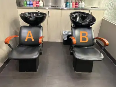 I'm selling two salon shampoo units (as shown in the photo, labeled A and B). Both are fully functio...