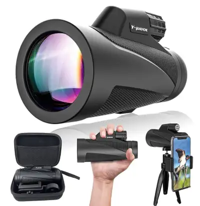 Monocular Telescope,12x52 High Powerful Monocular for SamrtPhone with Holder & Tripod & Carrying Cas...