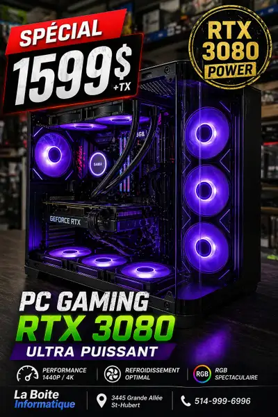 PC GAMING RGB – RTX 3080 10GB – RYZEN 7 5800X – 32GB DDR4, View more
