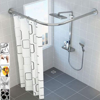 CBHQUSF Stretchable Corner Shower Curtain Rod