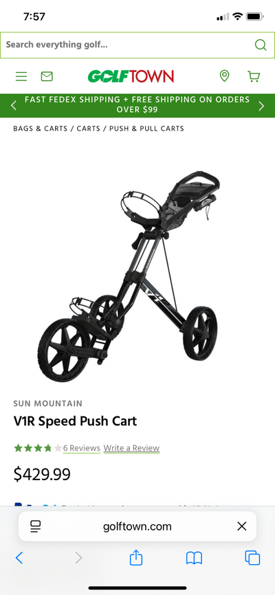 I have a Sun Mountain V1R Speed Cart for sale. It was used 1 season and is in excellent condition. $...