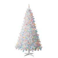 6.5 ft Pre-Lit Madison Pine White Artificial Christmas Tree