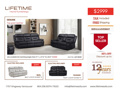 Genuine Top Grain leather Reclining Sofa  and Loveseat, View more