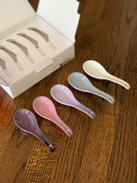 $150/5! New Le Creuset Chinese Spoons Mauve Pink Series