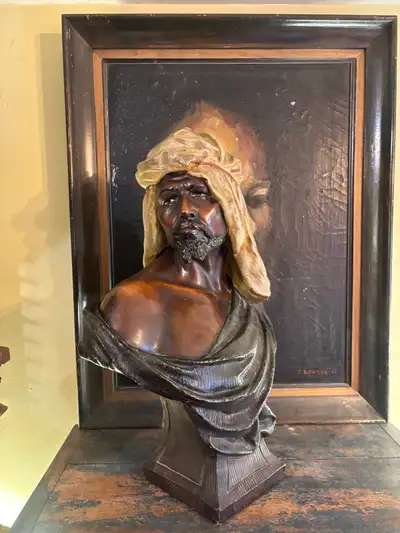  1930’s Chalkware Bust Sculpture , View more
