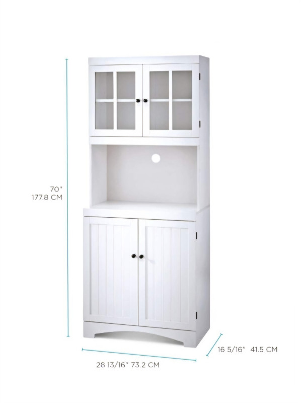 4-Door Open Shelf Freestanding Kitchen Pantry Storage Cabinet, C in Hutches & Display Cabinets in Dartmouth - Image 2