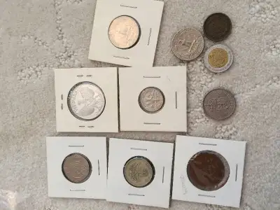 Coins from my collection. Includes coins from Indonesia (1958), USA 1977, Mexico (1938, 1993), Brita...