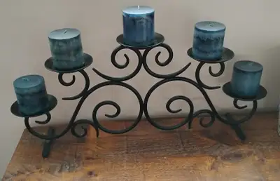 Black Iron Candleholder Holds 5, View more
