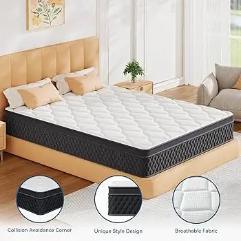 Modern Bed Frame + Mattress Combo – All in One!, View more