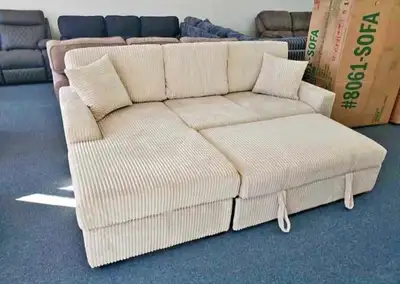 Corduroy Sofa Bed with Storage, View more