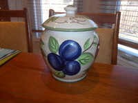 Vintage Paradiso Hand-Painted Canister, Biscuits Jar; With Lid