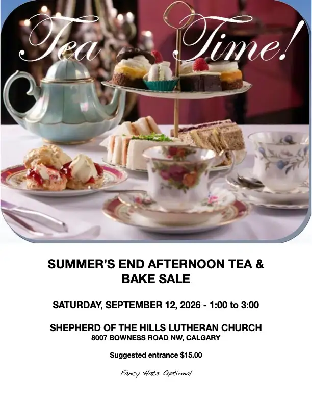 Summer's End Tea & Bake Sale - September 12, 2026