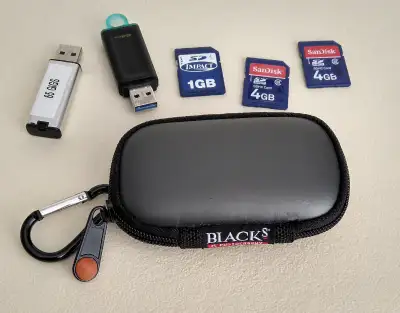 Secure Digital SD Card and USB Stick holder, View more