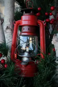 Vintage Antique WW2 Era German Lantern RED Lamp BAT 158 Genuine
