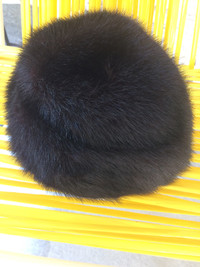 Ladies Black Mink Hat  with Eatons label. In excellent shape