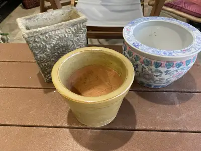 Various Plant Pots — 3 Available, View more