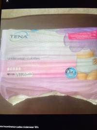 Tena Incontinence Ladies Underwear 16’s (new pkg.)