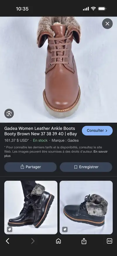 Ladies leather boots / Bottes - size 38 -Gadea (new), View more