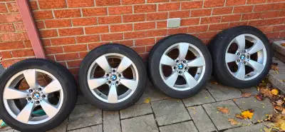Pristine set of Rims / Tires off Bmw 525 i will fit other cars 225 x 50 x r17 Continental Tru Contac...