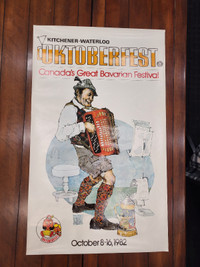 Vintage 1982 KW Oktoberfest 33"x 20" poster