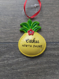 Oahu Hawaii North Shore Pineapple Hanging Ornament