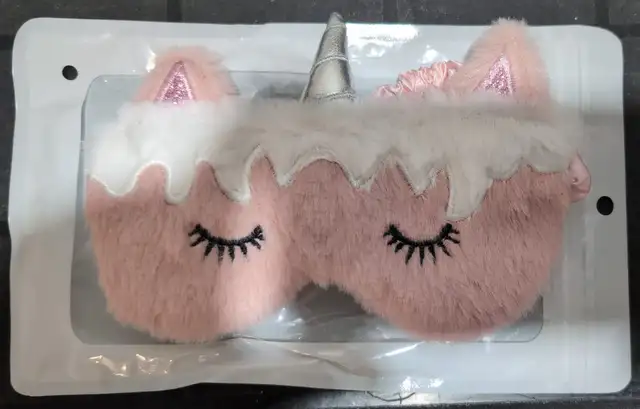 Unicorn Sleeping Mask Girls Soft Plush Blindfold Eye Cover