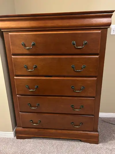 Antique Wood 5-Drawer Dresser, View more