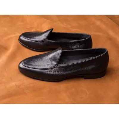 Yanko Belgian loafer dark brown deerskin, View more
