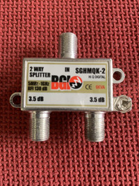 2-way BGI RF splitter, balanced, digital 5 Mh-1 GHz high